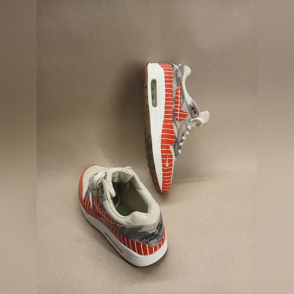 Nike Wasafu X Air Max 1 Red and Gray Men's Shoes - Picture 13 of 16